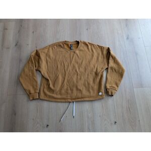 Vuori Women's Large Mustard Restore Oversized Crew Sweatshirt Drawstring VW235